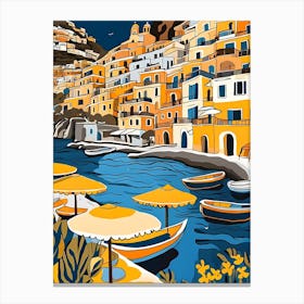Summer In Positano Painting (263) Canvas Print