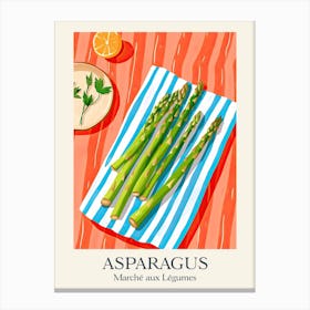 Marche Aux Legumes Asparagus Summer Illustration 2 Canvas Print