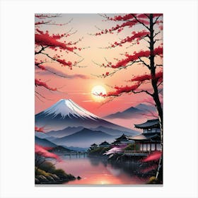 Mt Fuji Painting Canvas Print