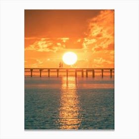 Sunset On A Pier Canvas Print