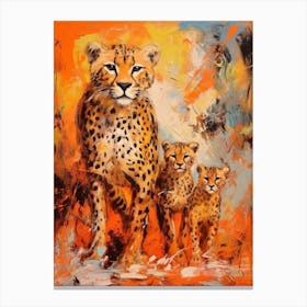 Cheetah Abstract Painting 3 Canvas Print