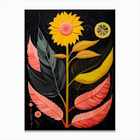 Sunflower 2 Hilma Af Klint Inspired Flower Illustration Canvas Print