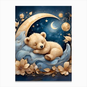 Teddy Bear Sleeping Canvas Print