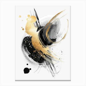 Abstract Gold And Black Painting 35 Canvas Print