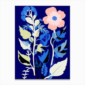 Blue Flower Illustration Foxglove 3 Canvas Print