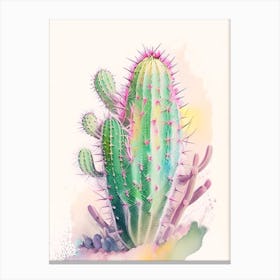 Ladyfinger Cactus Storybook Watercolours 2 Canvas Print
