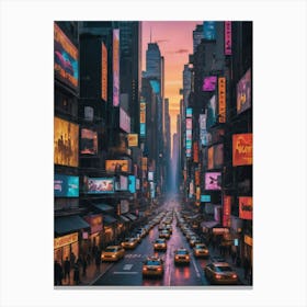 Times Square At Dusk Canvas Print