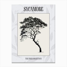 Sycamore Tree Simple Geometric Nature Stencil 1 Poster Canvas Print