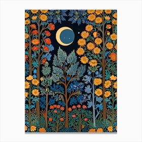 William Morris Night In The Forest 19 Canvas Print