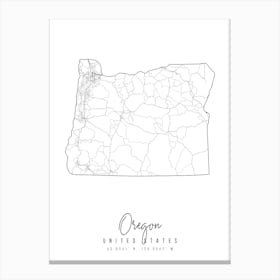 Oregon Minimal Street Map Canvas Print