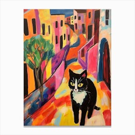 Painting Of A Cat In Pula Croatia 2 Canvas Print