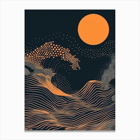 Waves At Night Canvas Print