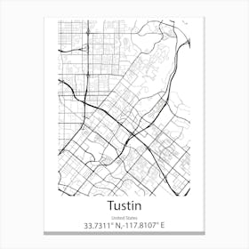 Tustin,United States Minimalist Map Toile