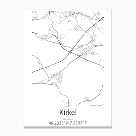 Kirkel,Germany Minimalist Map Canvas Print