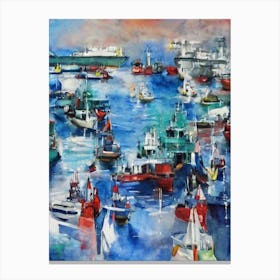 Port Of Surabaya Indonesia Abstract Block harbour Canvas Print
