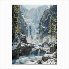 Winter Waterfall Canvas Print