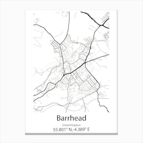 Barrhead,United Kingdom Minimalist Map Canvas Print