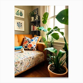 Living Room With Plants 2 Canvas Print