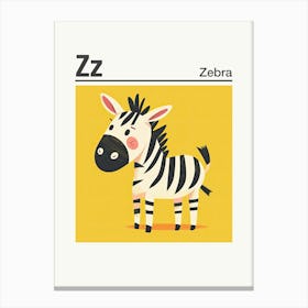 Animals Alphabet Zebra 1 Canvas Print