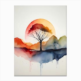 Watercolor Of A Tree 6 Canvas Print