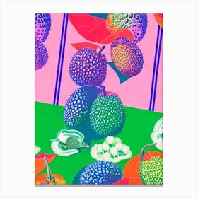 Durian 1 Risograph Retro Poster Fruit Canvas Print
