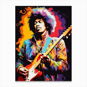 Jimi Hendrix Colourful 2 Canvas Print