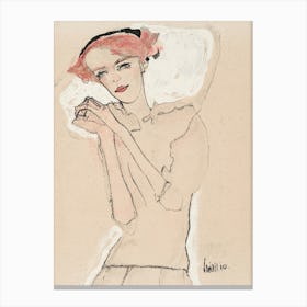 Portrait Of A Woman, Egon Schiele Canvas Print