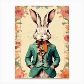Bohemian Rabbit In A Suit 1 Canvas Print