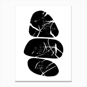 Black And White Rocks Canvas Print