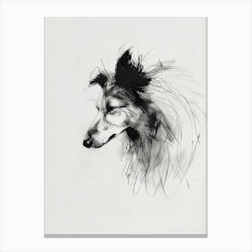 Shetland Sheepdog Charcoal Line 1 Canvas Print