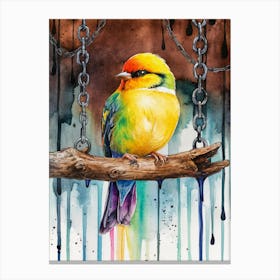 Bird On A Branch Canvas Print