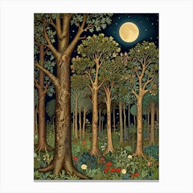 William Morris Forest At Night 24 Canvas Print