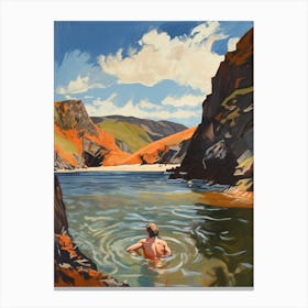 Wild Swimming At Llyn Cau Wales 1 Canvas Print