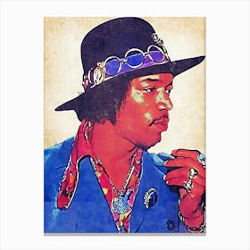 Jimmy Hendrix Retro Art Canvas Print