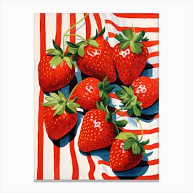 Strawberries Fruit Summer Illustration 7 Canvas Print