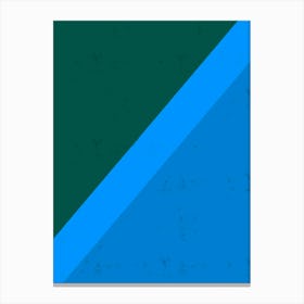 Blue And Green Paint Roller Textured Geometric Canvas Print