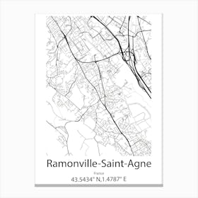 Ramonville Saint Agne,France Minimalist Map Canvas Print