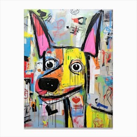 Graffiti Dog Dreamscape: Canines, Dogs Canvas Print
