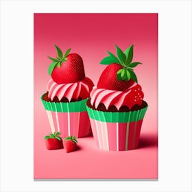 Strawberry Cupcakes, Dessert, Food Fauvism Matisse Canvas Print