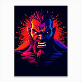 Angry Man in Red Illustration Canvas Print