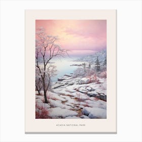 Dreamy Winter National Park Poster  Acadia National Park United States 2 Canvas Print