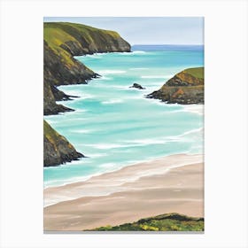 Gwithian Beach, Cornwall Contemporary Illustration   Canvas Print