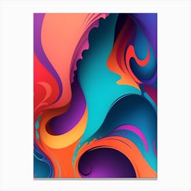 Abstract Colorful Waves Vertical Composition 23 Canvas Print