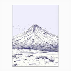 Mount Ararat Turkey Color Line Drawing (4) Canvas Print