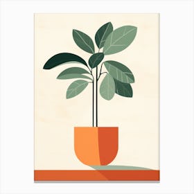 Seamless Plant In A Pot Canvas Print