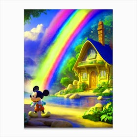Mickey Mouse And The Rainbow Canvas Print