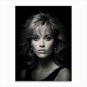 Black And White Photograph Of Jane Fonda Canvas Print