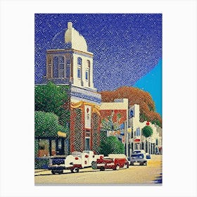 Salinas, City Us  Pointillism Canvas Print