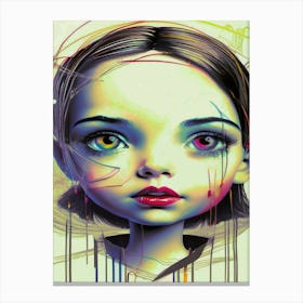 Girl With Heterochromia Eyes Canvas Print