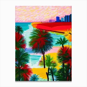 Miami Beach, Florida Hockney Style Canvas Print